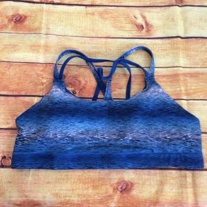 Champion Crisscrossed Blue Padded Sports Bra S XXL